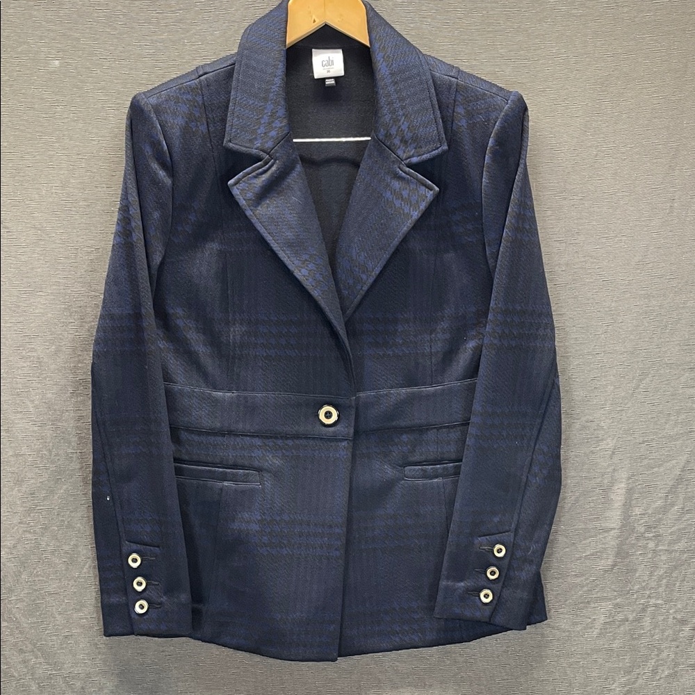 CAbi Classic Navy Blazer with Gold‎ Accents